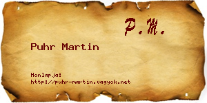 Puhr Martin névjegykártya